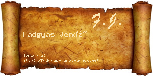Fadgyas Jenő névjegykártya