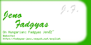 jeno fadgyas business card